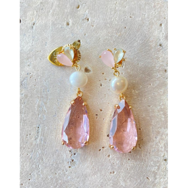 ARETES CON CRISTALES Y CIRCONES