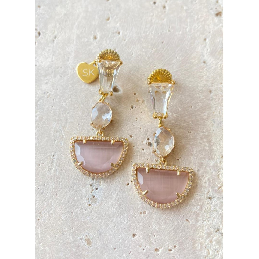 ARETES CON CRISTALES Y CIRCONES