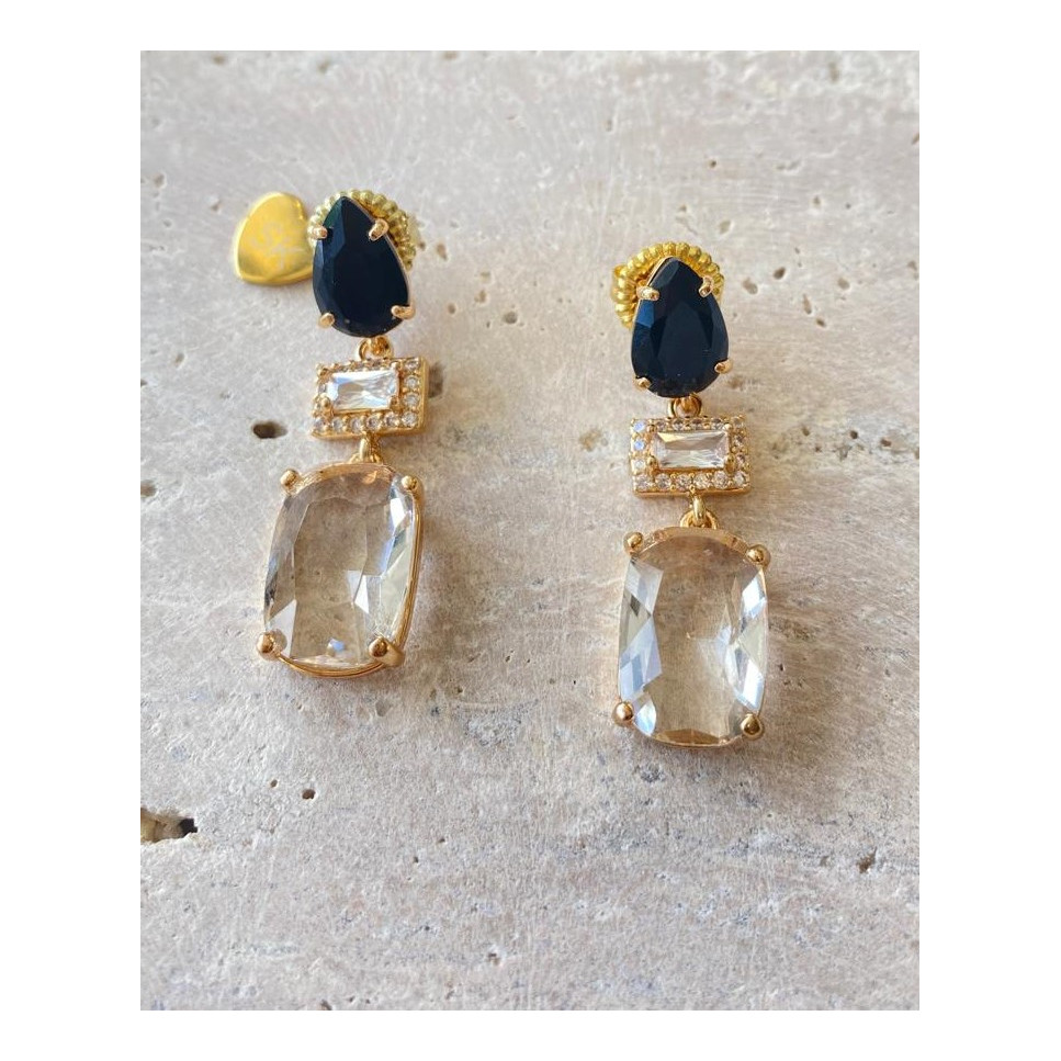 ARETE CON CRISTALES Y CIRCONES