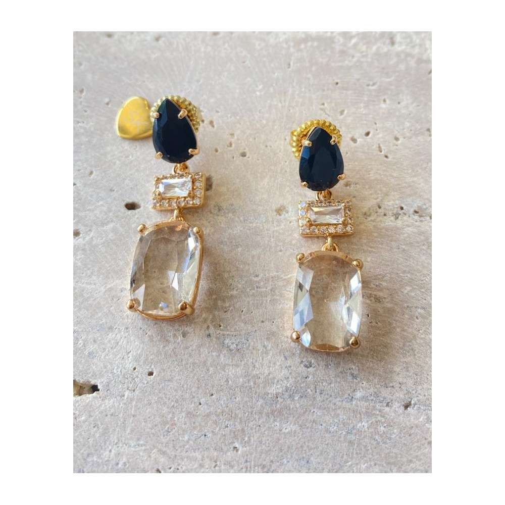 ARETE CON CRISTALES Y CIRCONES