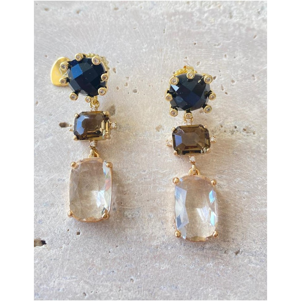 ARETE CON CRISTALES Y CIRCONES