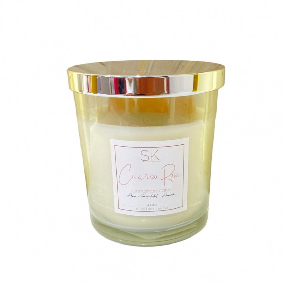 VELA AROMÁTICA CUARZO ROSA - CINNAMON CAKE