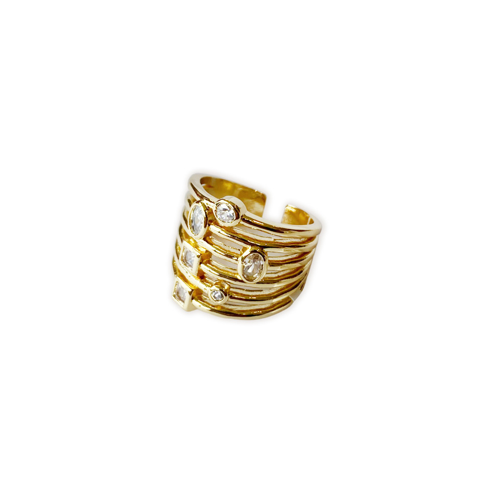 ANILLO DORADO CON CIRCON