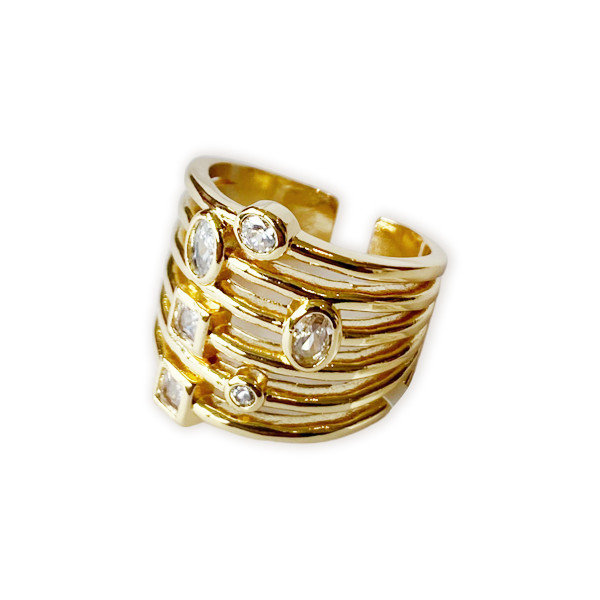 ANILLO DORADO CON CIRCON