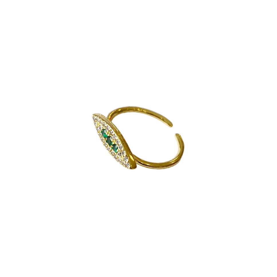 ANILLO DORADO OJO CON CIRCONES