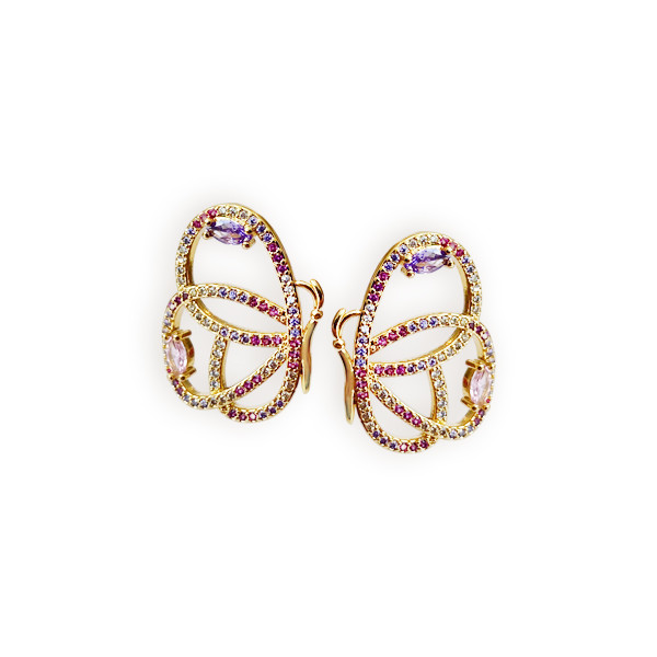 ARETES DORADO CON CIRCON Y PERLA