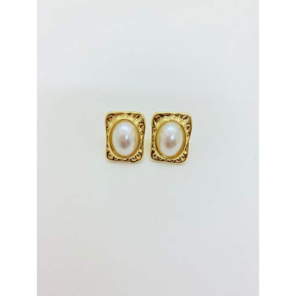 ARETE DORADO CON PERLA